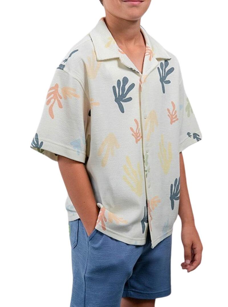 Maglietta a maniche corte stampata beige.