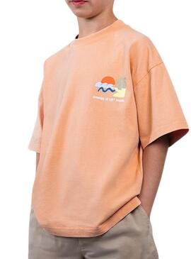 Maglietta Mayoral Gufo Barcelona sole e mare corallo per bambino.