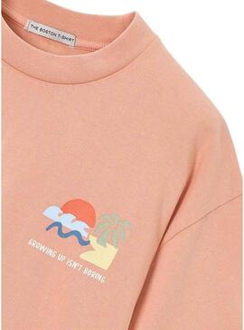 Maglietta Mayoral Gufo Barcelona sole e mare corallo per bambino.