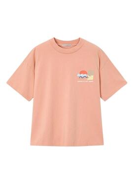 Maglietta Mayoral Gufo Barcelona sole e mare corallo per bambino.