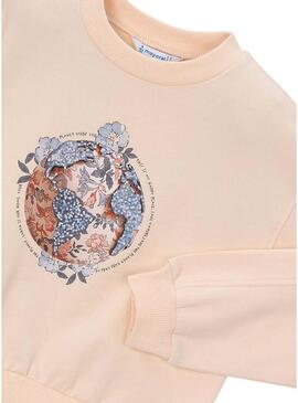 Felpa Mayoral color salmone per ragazza