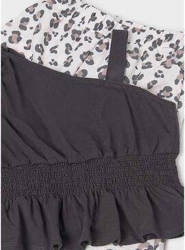 Set Mayoral Animal Print bianco e nero per bambina