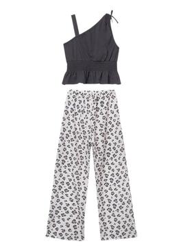 Set Mayoral Animal Print bianco e nero per bambina