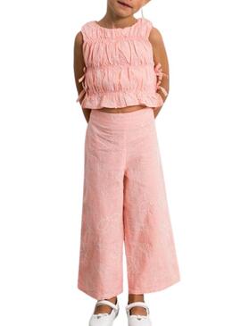 Set Mayoral ricamato rosa per bambina