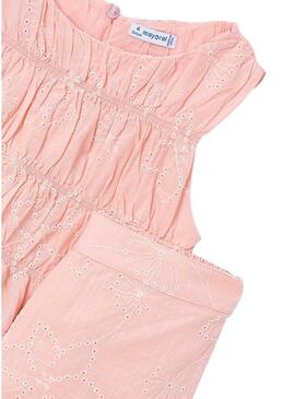 Set Mayoral ricamato rosa per bambina