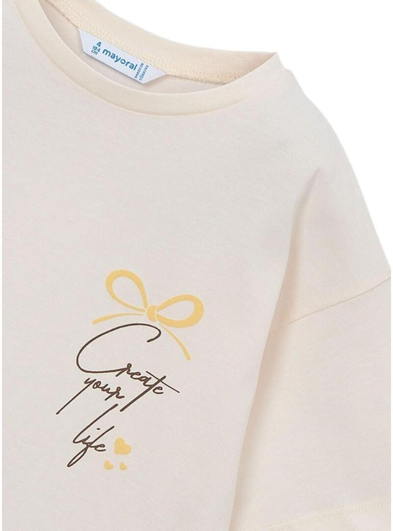 Maglietta Mayoral con bandana beige per bambina
