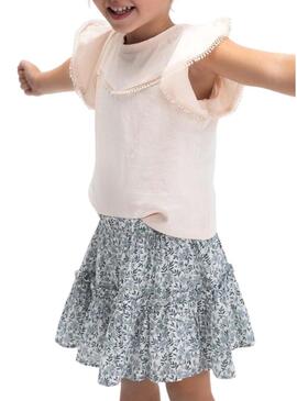 Maglietta Mayoral con pizzi rosa per bambina