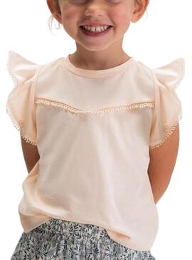 Maglietta Mayoral con pizzi rosa per bambina