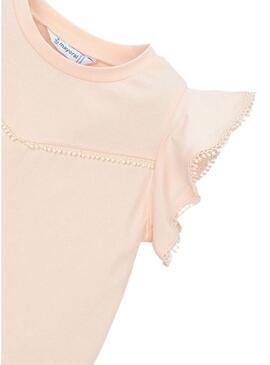 Maglietta Mayoral con pizzi rosa per bambina