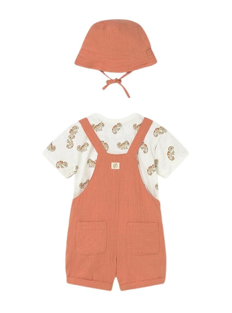 Set con peto Mayoral camaleonte arancione per bambino