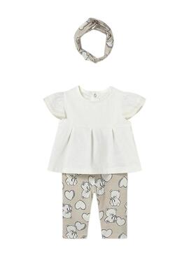 Set di tre pezzi Mayoral con orsetti crudi per neonati.