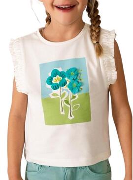 Maglietta Mayoral a spalline bianca per bambina