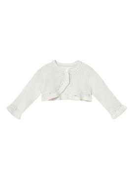 Giacca Mayoral tricot base bianca neonato