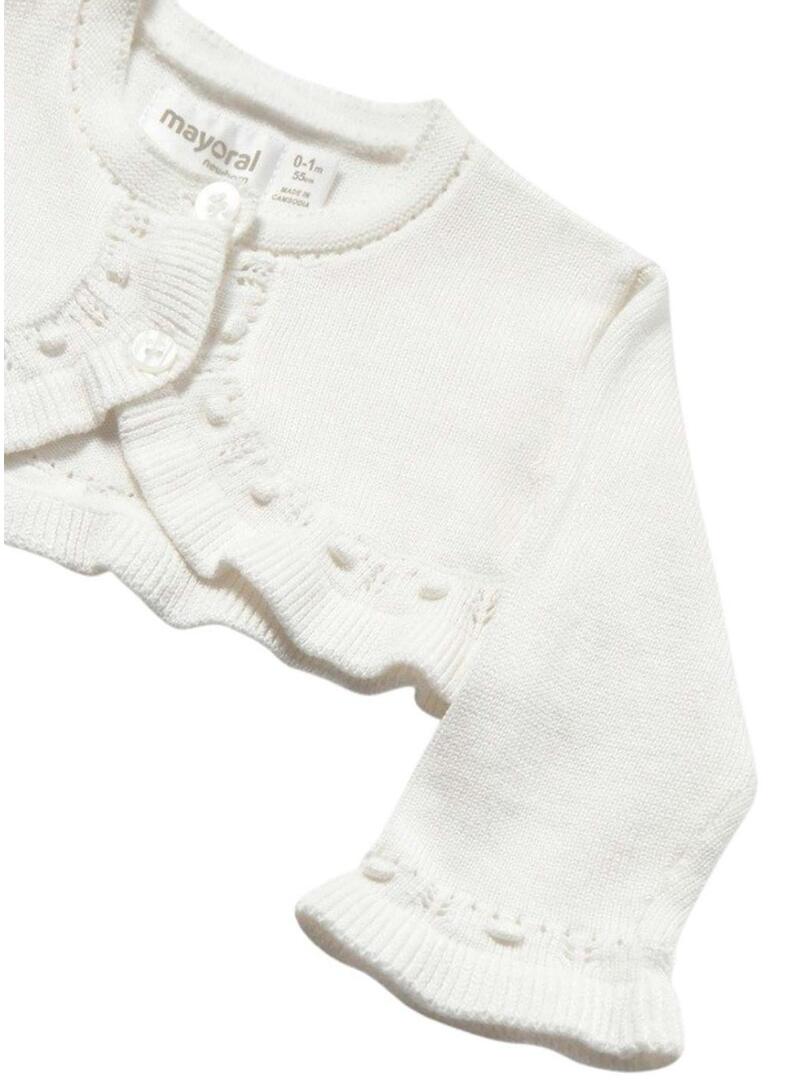Giacca Mayoral tricot base bianca neonato