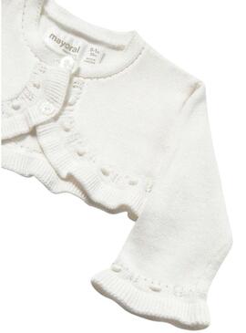 Giacca Mayoral tricot base bianca neonato