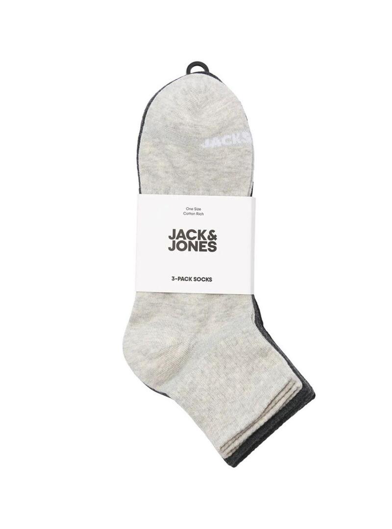 Confezione di calzini grigi Jack and Jones Cluca per uomo.