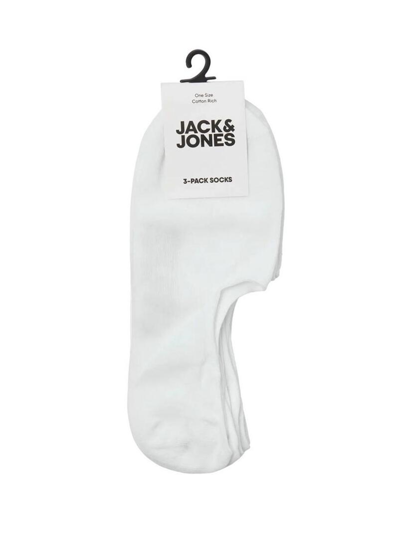 Confezione di calzini pinkies Jack and Jones bianchi per uomo.