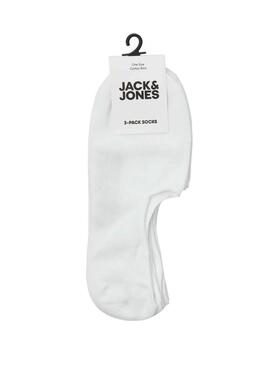 Confezione di calzini pinkies Jack and Jones bianchi per uomo.