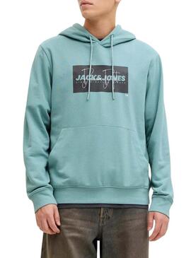 Felpa Jack and Jones Cole turchese per uomo