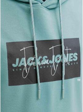 Felpa Jack and Jones Cole turchese per uomo