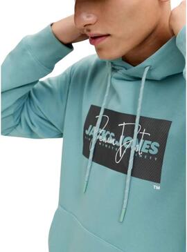 Felpa Jack and Jones Cole turchese per uomo
