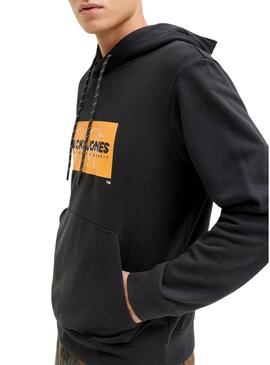 Felpa Jack and Jones Cole nera per uomo
