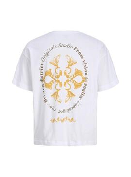 Maglietta Jack and Jones Ontauk bianca per bambino.