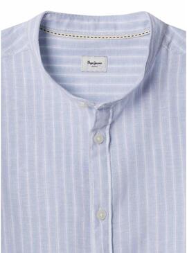 Camicia Pepe Jeans James a righe blu per bambino