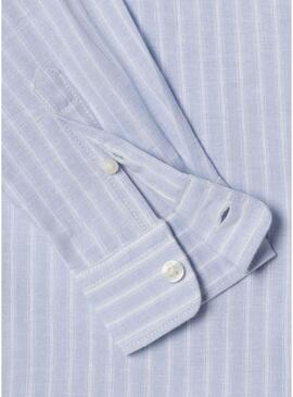 Camicia Pepe Jeans James a righe blu per bambino