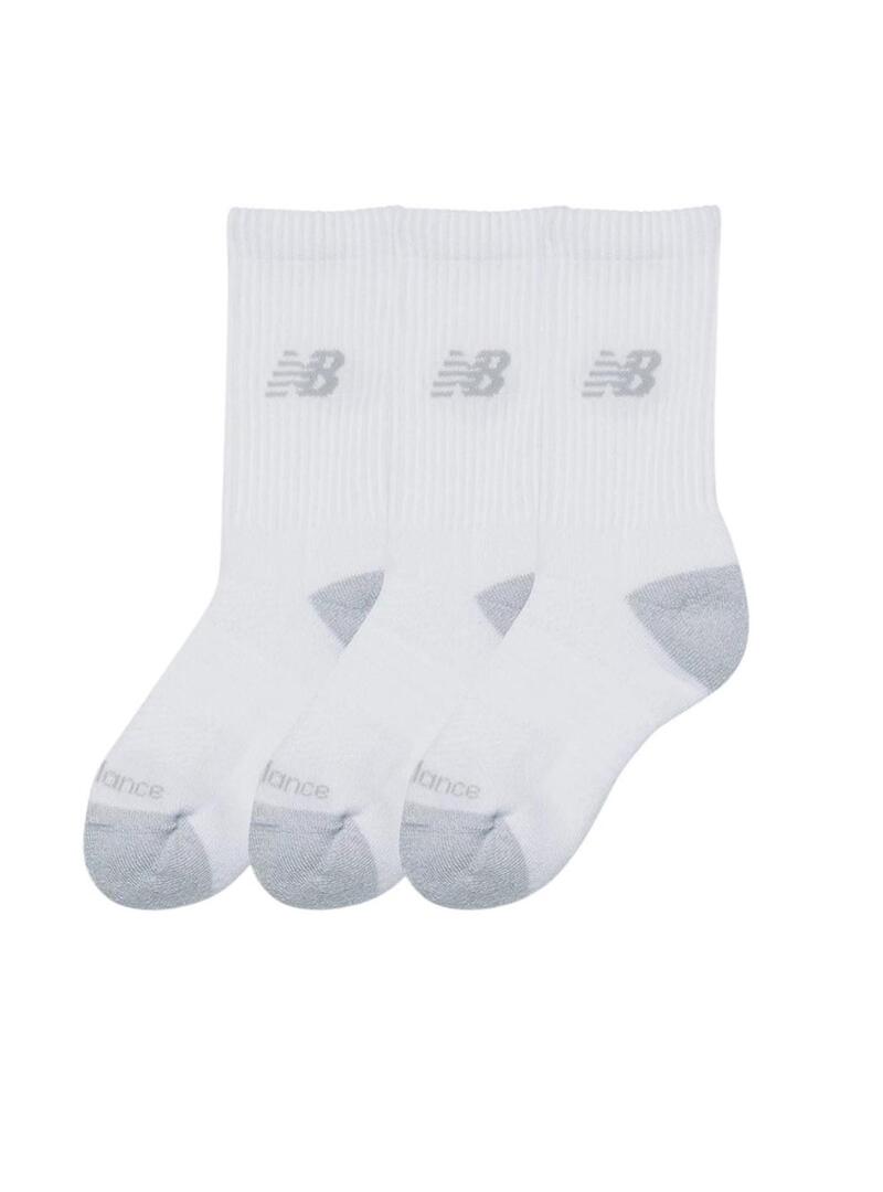 Pacco calzini New Balance Youth Active bianchi per bambini