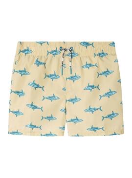 Costume da bagno Pepe Jeans Shark stampato giallo per bambino