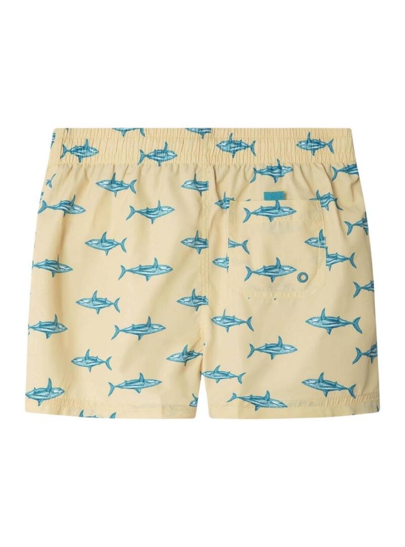 Costume da bagno Pepe Jeans Shark stampato giallo per bambino