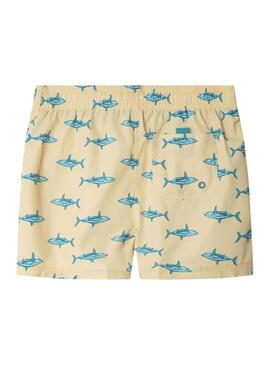 Costume da bagno Pepe Jeans Shark stampato giallo per bambino