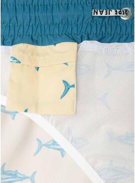 Costume da bagno Pepe Jeans Shark stampato giallo per bambino