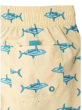 Costume da bagno Pepe Jeans Shark stampato giallo per bambino