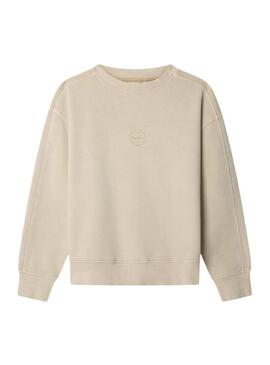 Felpa Pepe Jeans William beige per bambino
