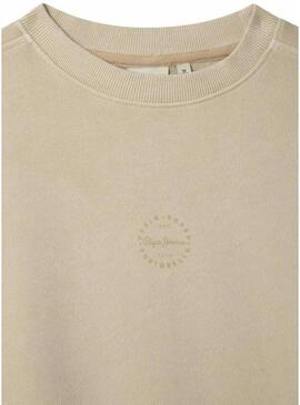 Felpa Pepe Jeans William beige per bambino