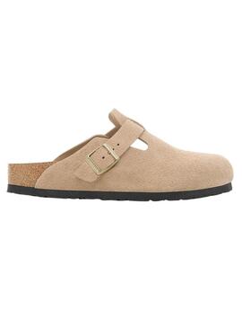 Ciabatte Birkenstock Boston beige per donna.