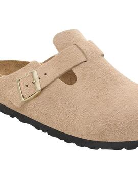 Ciabatte Birkenstock Boston beige per donna.