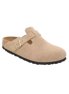 Ciabatte Birkenstock Boston beige per donna.