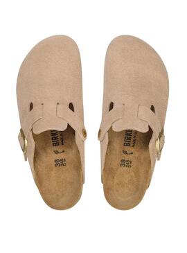 Ciabatte Birkenstock Boston beige per donna.