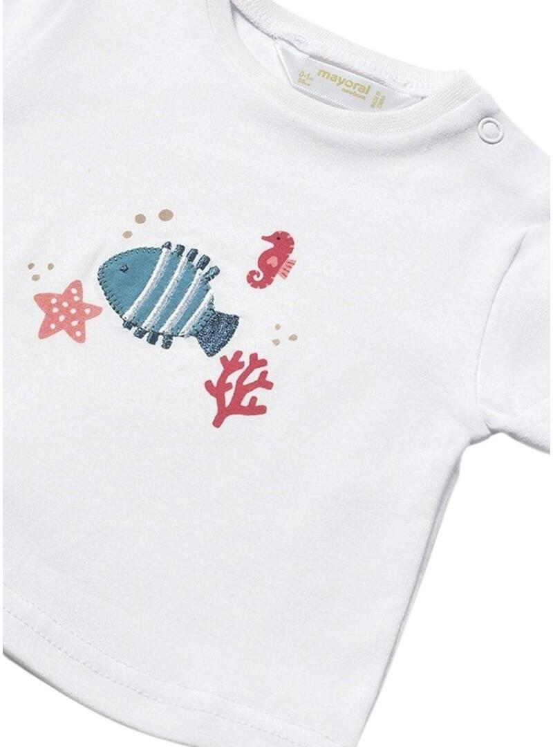 Set Mayoral pesce bianco e corallo con berretto per bambini