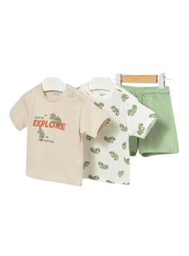 Set Mayoral tre pezzi camaleonte verde per neonato maschio