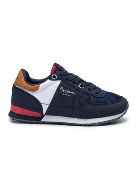 Sneaker Pepe Jeans Sydney Basic Blu Navy Bambino