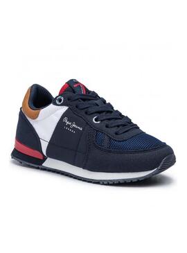 Sneaker Pepe Jeans Sydney Basic Blu Navy Bambino
