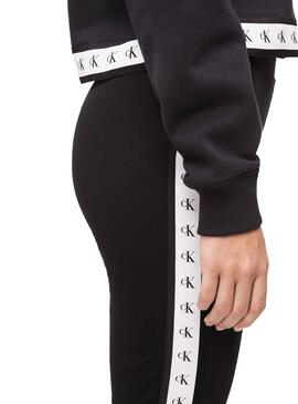 Calvin Klein Leggings Monogram Tape Nero Donna