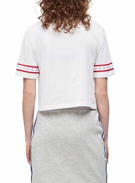 T-Shirt Calvin Klein Monogram Tape Bianco Donn