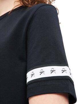 T-Shirt Calvin Klein Monogram Tape Nero Donna