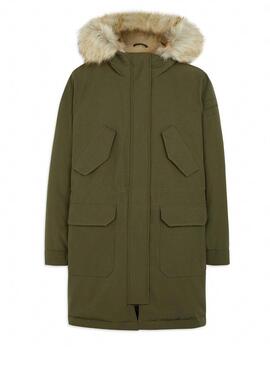 Calvin Klein Feather Parka Verde Per Donna