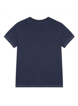 T-Shirt Kenzo Logo JB Blu Navy Per Bambino